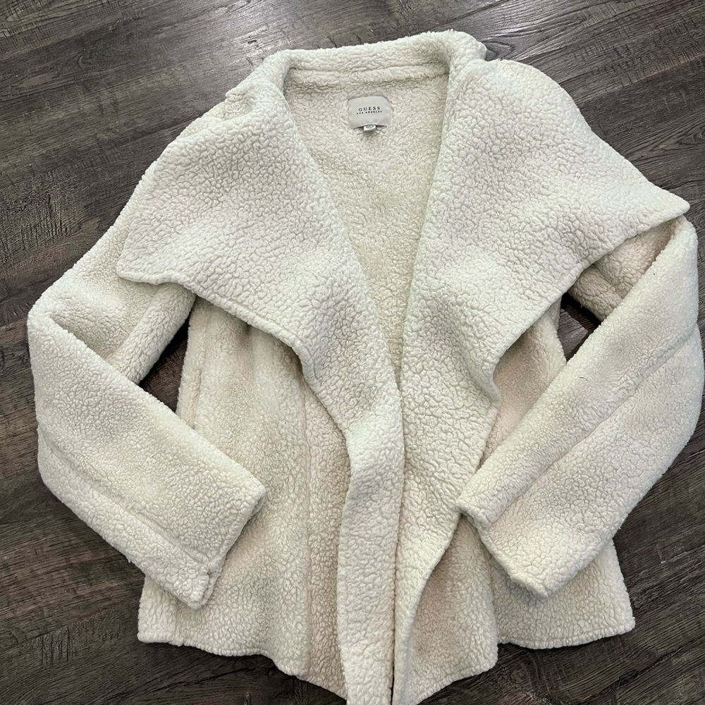 GUESS Cozy Cream Sherpa Jacket